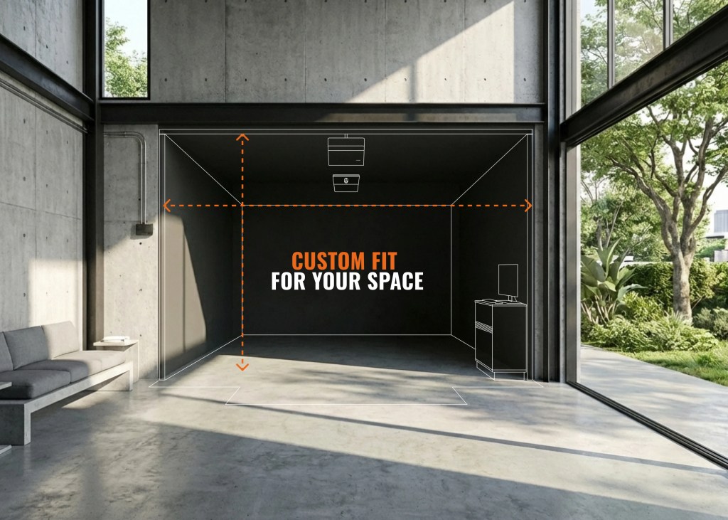 Custom home golf simulator room build